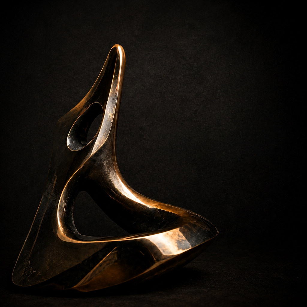 Escultura autoral em metal para arquitetura da Fundiplac